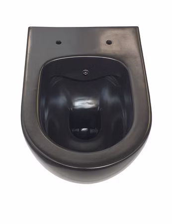 Belvit Hänge WC Spülrandlos Taharet/Bidet/Dusch-WC Kalt/-Warmwasserarmatur Schwarz
