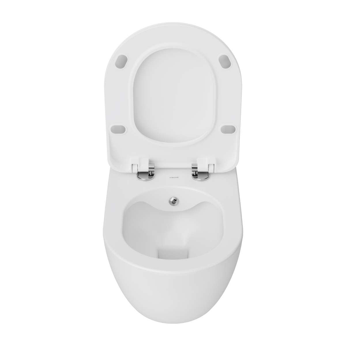 Creavit RIMOFF Hänge WC mattweiß mit Bidetfunktion Edelstahldüse antibakteriell Kaltwasser