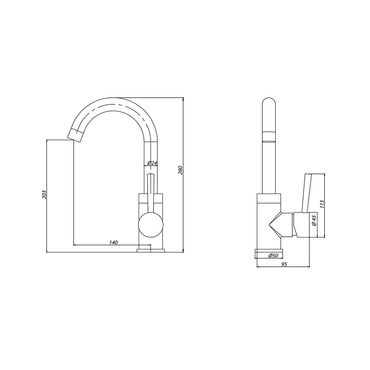 Aloni Ensy Waschbeckenarmatur Einhebel Drehbarer Schwenkauslauf Gold Gebürstet