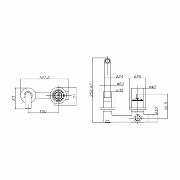 Aloni 2-Loch-Waschtischbatterie mit Unterputz-Einbaukörper Kupfer gebürstet