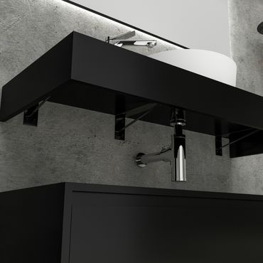 Lina Badezimmer Unterschrank 120 cm Schwarz matt