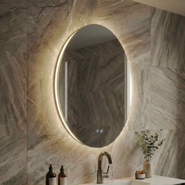 Aloni LED Bad WC Spiegel rund Omega Ø 80 cm beheizt