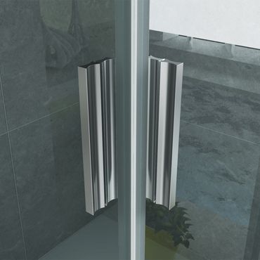 Aloni Duschkabine Eckeinstieg Schiebetüren Rahmen Chrom 80x80x195 cm