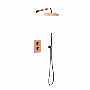 Unterputz Regendusche 25 cm Komplettset mit Wandbrausekopf Arm Kupfer Gebürstet