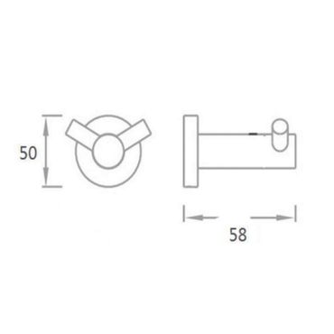 Aloni Doppel Wandhaken Kupfer gebürstet