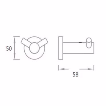 Aloni Doppel Wandhaken Schwarz matt