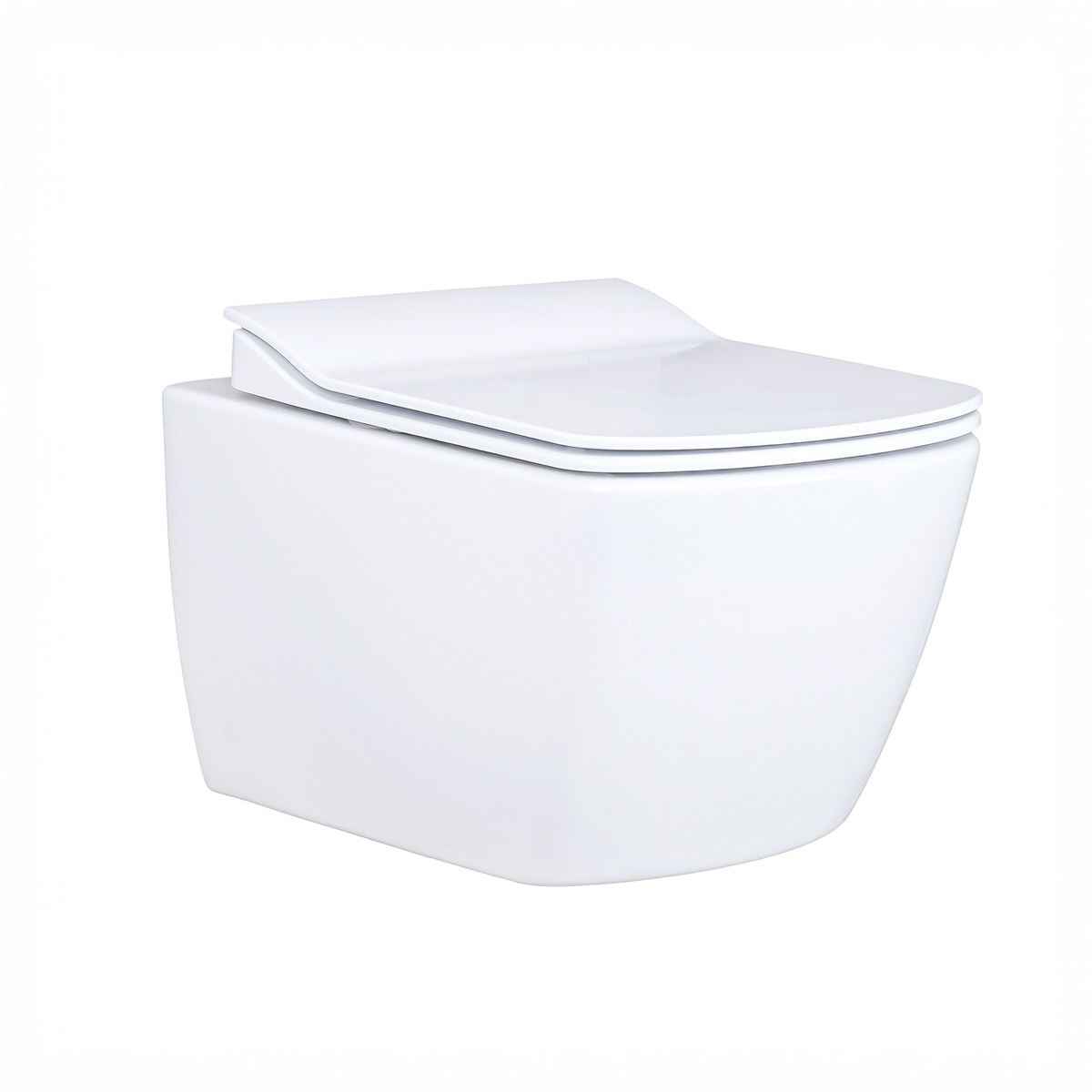 Creavit Design RimOff Hänge WC mit Taharet Edelstahl-Düse (Bidet) Weiß