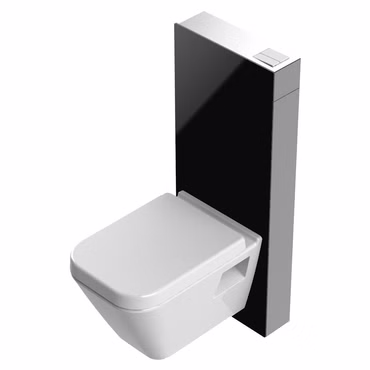 Sanitärmodul für Wand-WC Alurahmen Glasverkleidung schwarz