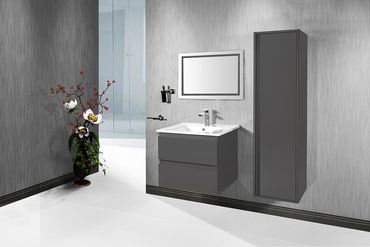 Sally Badezimmer Hochschrank 135 cm Grau matt