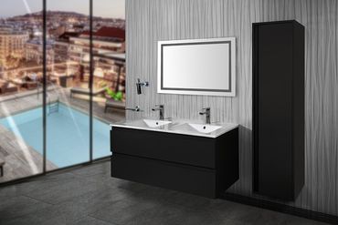 Sally Hochschrank 40 x 40 x 160 cm Schwarz matt