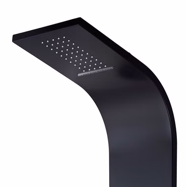 Duschpaneel Duschsäule 5 Funktionen mit Thermostatventil schwarz 160x20x6,5 cm