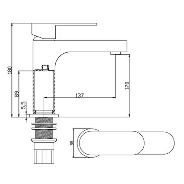 Aloni Lux Waschtischmischer Design Chrom