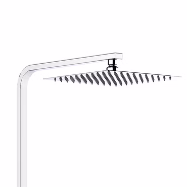 Duschsystem Duschgarnitur Chrom eckig mit Regendusche Handbrause Thermostat und Duschstange