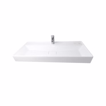 Belvit Keramik Waschbecken Aufsatz Wand 80x48x10 cm mit Überlauf Hahnloch