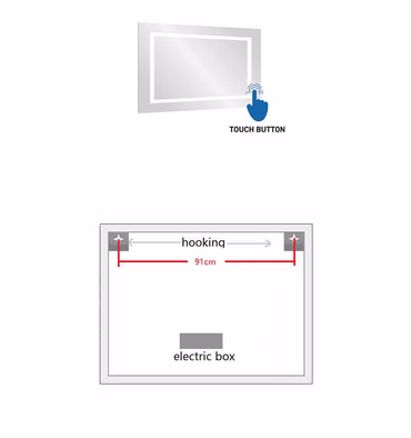 Aloni LED Bad WC Spiegel Queen 100x60cm