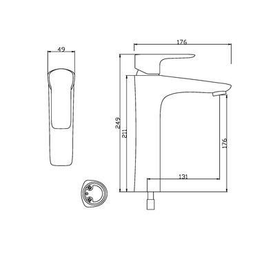 Aloni Force Waschtischarmatur Badarmatur für hohes Waschbecken Schwarz matt
