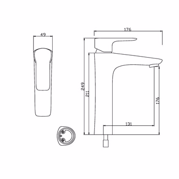 Aloni Force Waschtischarmatur Badarmatur für hohes Waschbecken Schwarz matt