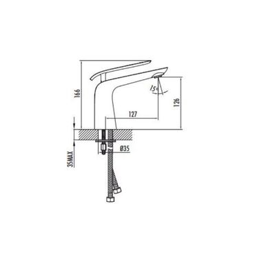 Creavit Bloom Waschbeckenarmatur Weiß-Chrom