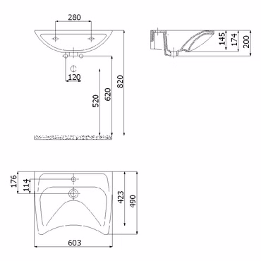 Creavit behindertengerechtes Waschbecken Rollstuhl-Waschbecken barrierefrei Weiß