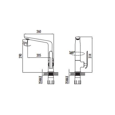 Creavit Bloom Küchenarmatur Wasserhahn Weiß-Chrom