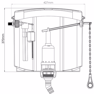 Aloni Aufputz Spülkasten Hochhängend Seilzug Schnurzug