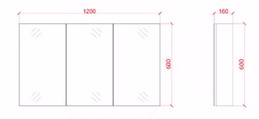 Sally Badezimmer Spiegelschrank 120 x 70 cm