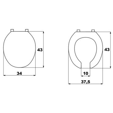 Duroplast WC Sitz Toilettensitz Edelstahl Scharniere Absenkautomatik Softclose
