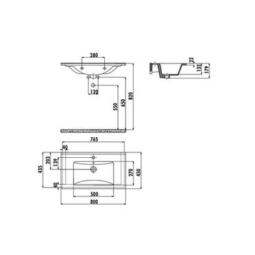 Creavit Keramikwaschbecken Waschtisch 45 x 80 cm Weiß