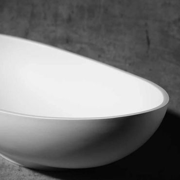 Veroni Solid Surface Atlas Mineralguss Aufsatzwaschbecken (LxBxH 57x33x16 cm)