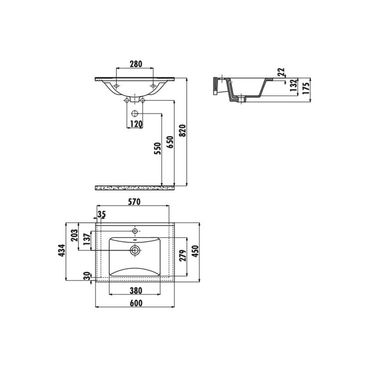 Creavit Keramikwaschbecken Waschtisch 45 x 60 cm Weiß