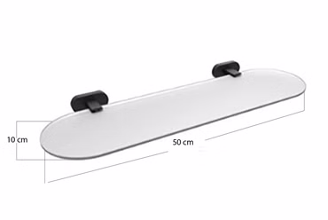 Creavit Glasablage Waschtisch Wandmontage Schwarz