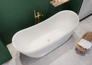 Belvit Antalya Freistehende Rund Acryl Badewanne 182x71 cm