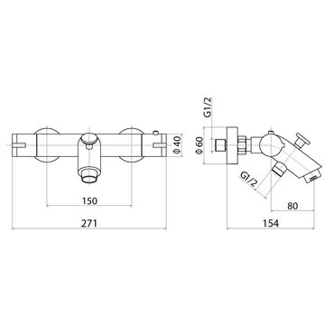 Aloni Badewannenarmatur Thermostat Duscharmatur Mischbatterie schwarz matt