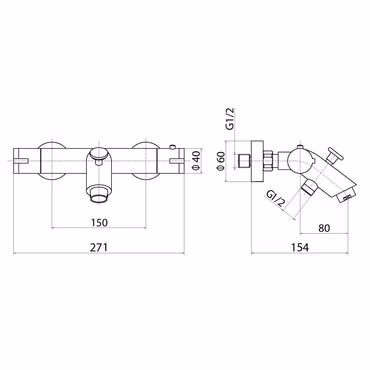 Aloni Badewannenarmatur Thermostat Duscharmatur Mischbatterie schwarz matt