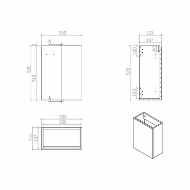 Aloni Elanor Badmöbel Komplett-Set Braun