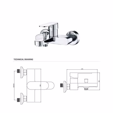 Aloni Badewannenarmatur Duschmischer Chrom