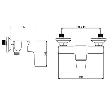 Aloni Force Duscharmatur chrom mit Duschschlauchanschluss
