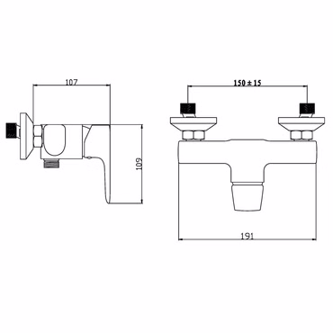 Aloni Force Duscharmatur chrom mit Duschschlauchanschluss