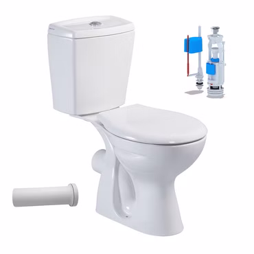 Stand-WC mit Spülkasten Softclose WC-Sitz Deckel Toilette WC Waagerecht Wand