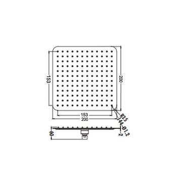 Aloni Regendusche Brause Chrom eckig 20x20cm Kopfbrause Rainshower Spiegeleffekt