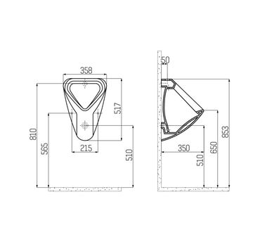 Creavit Urinal offene Anschlüsse