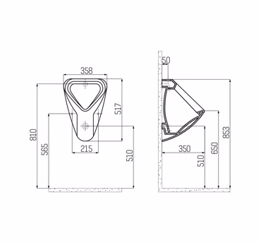 Creavit Urinal offene Anschlüsse