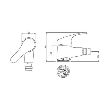 Bidetarmatur Einhebel Wasserhahn für Bidet chrom