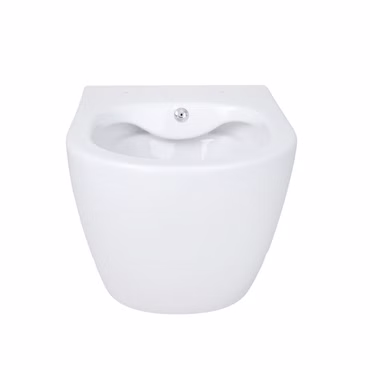 Belvit Spülrandloses Hänge WC mit integrierter Kalt- und Warmwasserarmatur und Taharet/Bidet/Dusch-WC Funktion Weiß