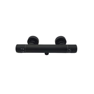 Duscharmatur Duschthermostat Brausebatterie Aufputz Messing schwarz matt