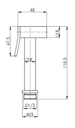 Aloni Bidet Handbrause eckig