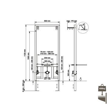 Belvit Trockenbau Vorwandelement, Montageelement für Bidet