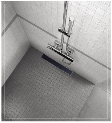 Aloni Duschrinne Schwarz Glas 90cm