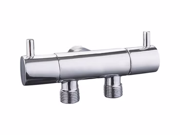 Doppel-Eckventil Messing chrom Ventil Eckventil Absperrventil 1/2 x3/8 x 3/8