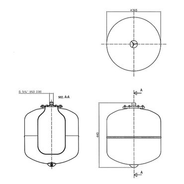Ausdehnungsgefäß für Heizungsanlagen 35l-3/4 -1.5bar